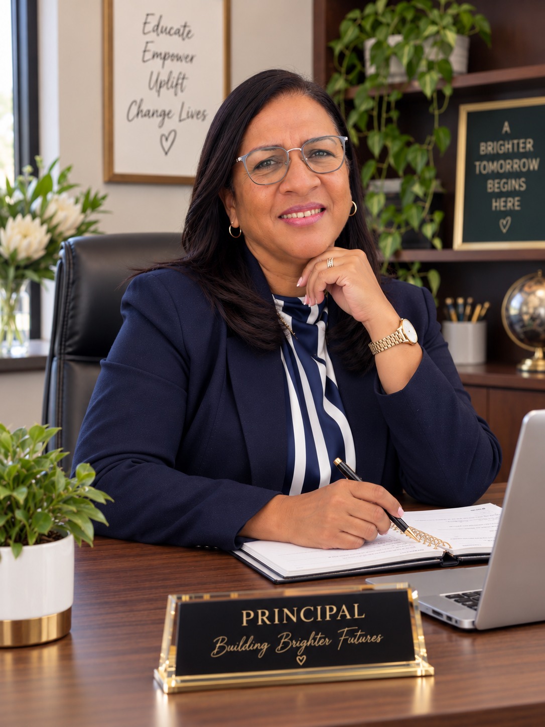 Mrs René Joorst, Principal of Masiphathisane Primary School, at her desk