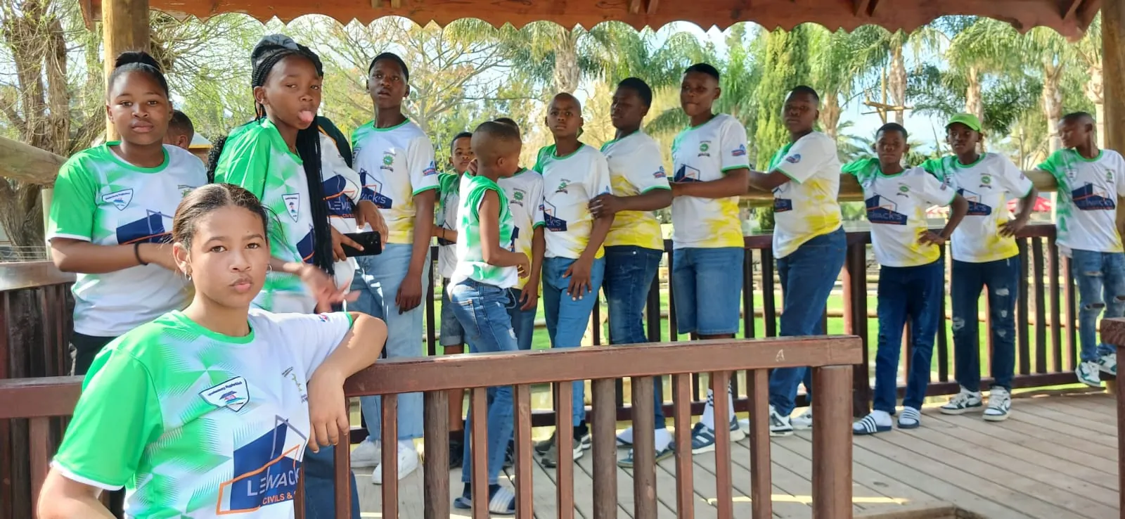 Friends enjoying a school outing